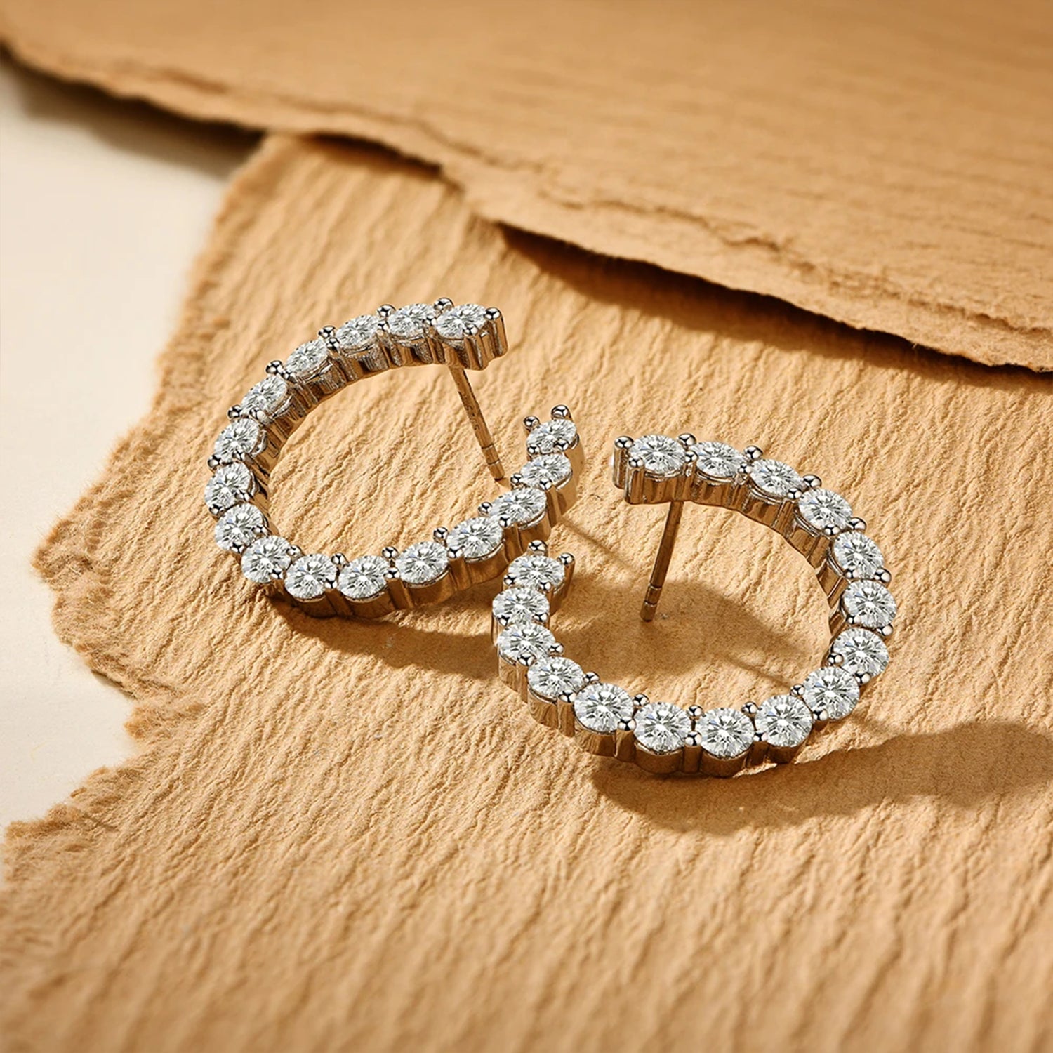 Eternal Shine Moissanite Hoop Earrings